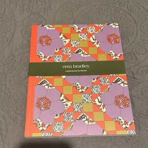 Vera Bradley Large Bound Notebook — Coral, Lavender & Olive Patchwork